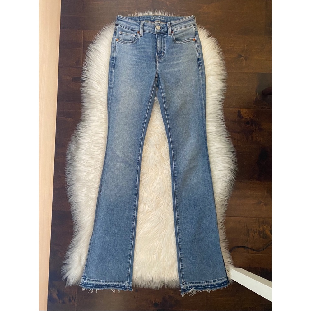 ❌❌SOLD❌❌ ETICA Low Rise Split Hem Flare Jeans - Picture 1 of 6